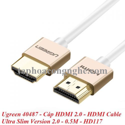 Ugreen 40487 0.5M màu Hồng Cáp tín hiệu HDMI chuẩn 2.0 sợi siêu nhỏ cao cấp HD117 30040487
